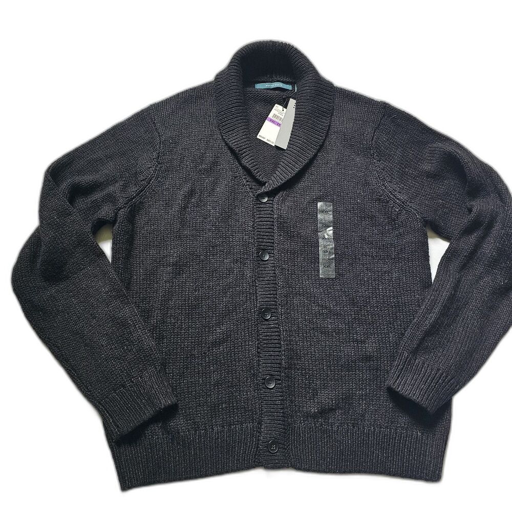 Perry Ellis Men's Cardigan Sweater Black Size XXL New with Tags